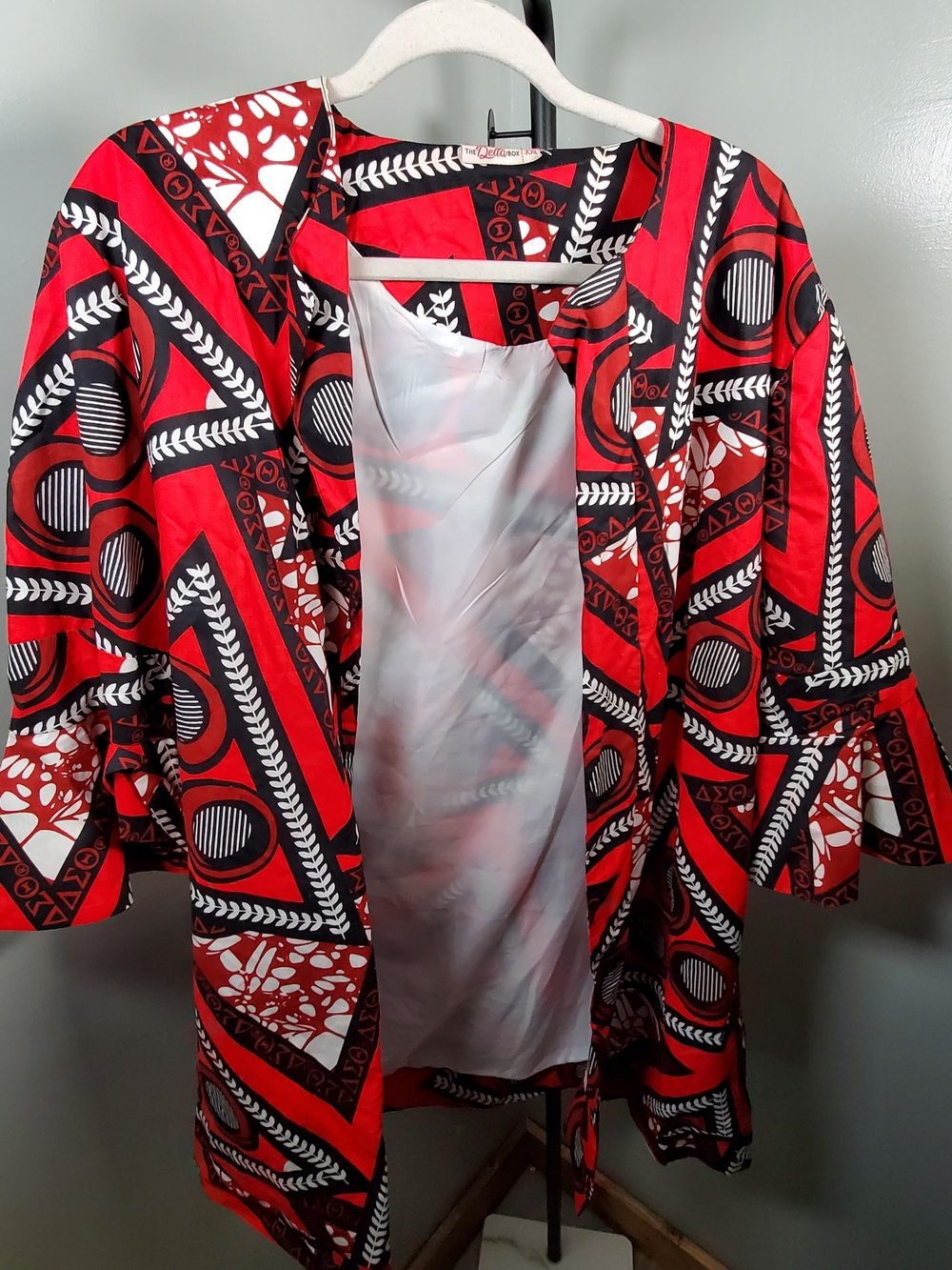Delta Red Black White Patterned Blazer Jacket